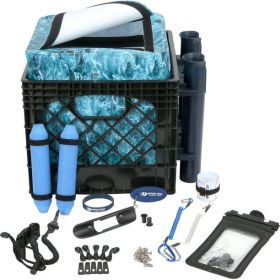 Storage Crate with Dry Bag, Fishing Accessories Kit and Rod Holder, 24 Piece