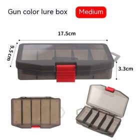 Bait Accessory Box Tool Box Stream Micro Fishing Set Lure Box Fishing Tackle Box (Option: Medium-HB210 Gun Color Lure Box)