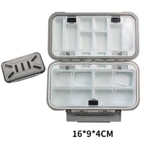 Fishing Supplies Double-layer Spring Accessory Box (Option: Medium Grey)