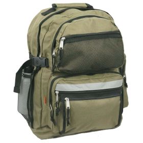 19 Inch Large Backpack with Water Bottle, Unisex. teen-adult (Color: Olive Green)